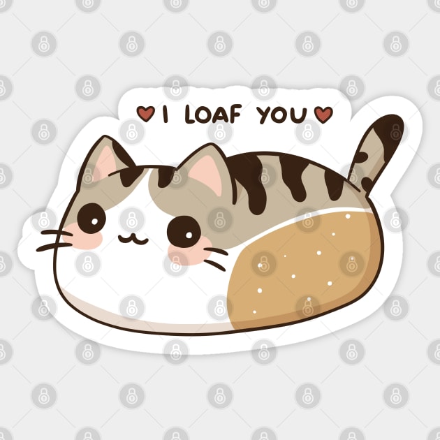 I Loaf You | Cat Loaf Sticker by krimons